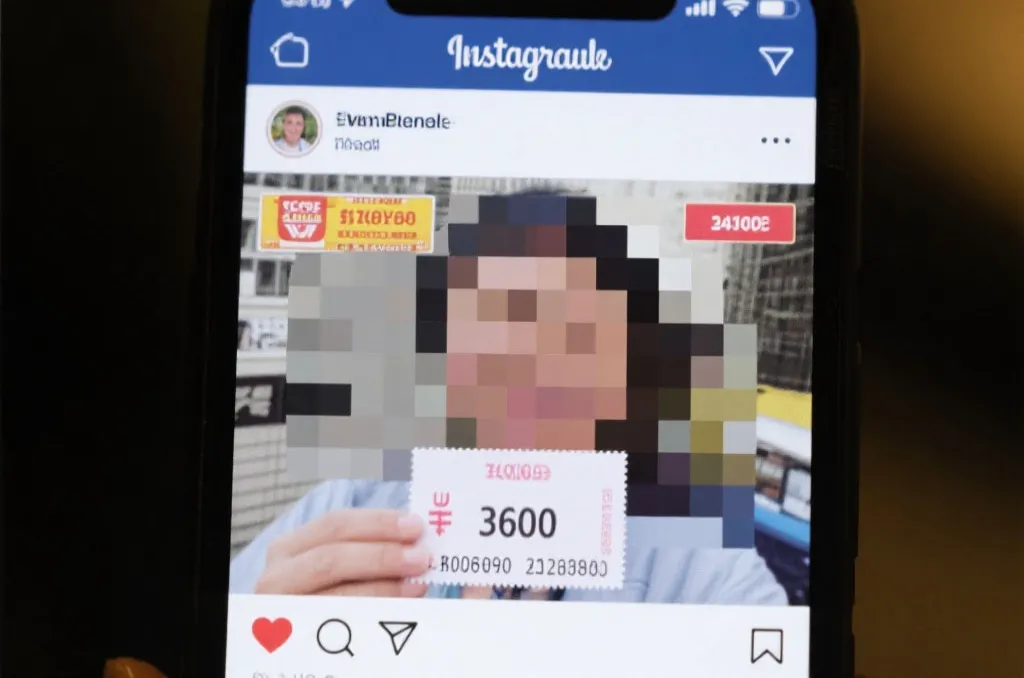 社交媒体上传播中奖彩票照片的风险示意图